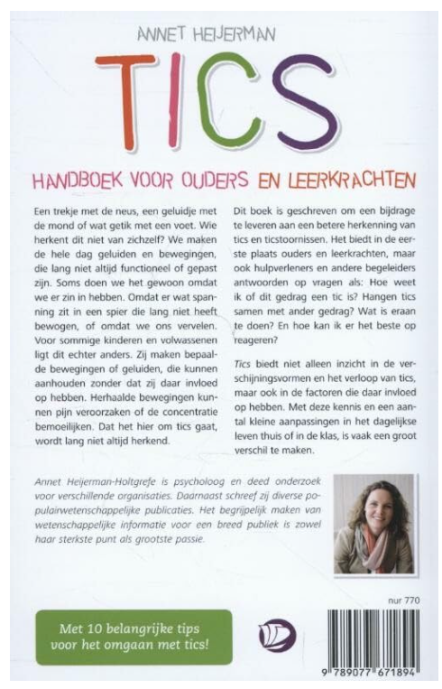 Achterkant handboek Tics handboek voor ouders en leerkrachten