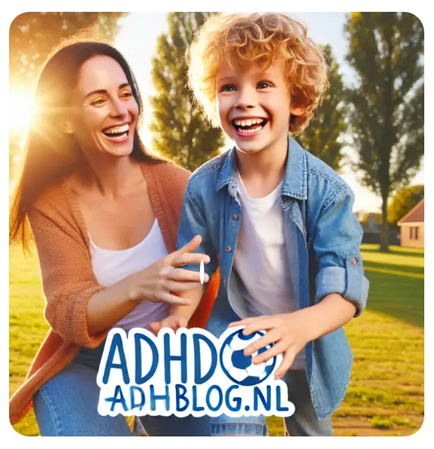 moeder speelt in de tuin met zoon